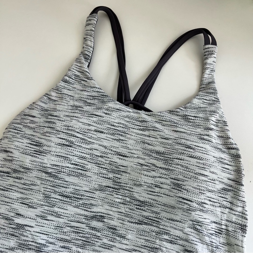 Lululemon‎ Women’s Moment To Movement 2-In-1 Tank Heathered Gray Purple 4 active